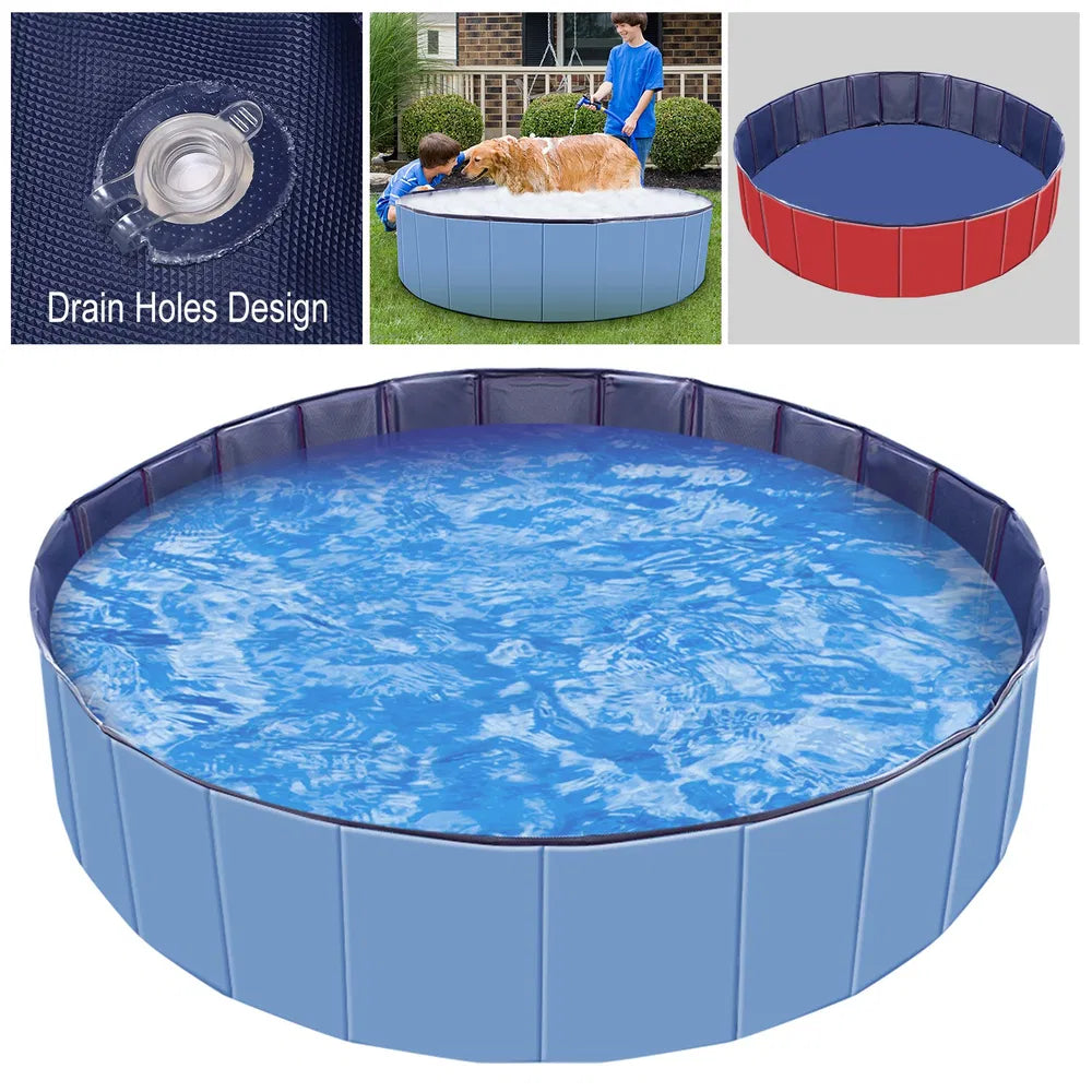 Foldable Dog Pool - Pet Swimming & Bathing Tub
