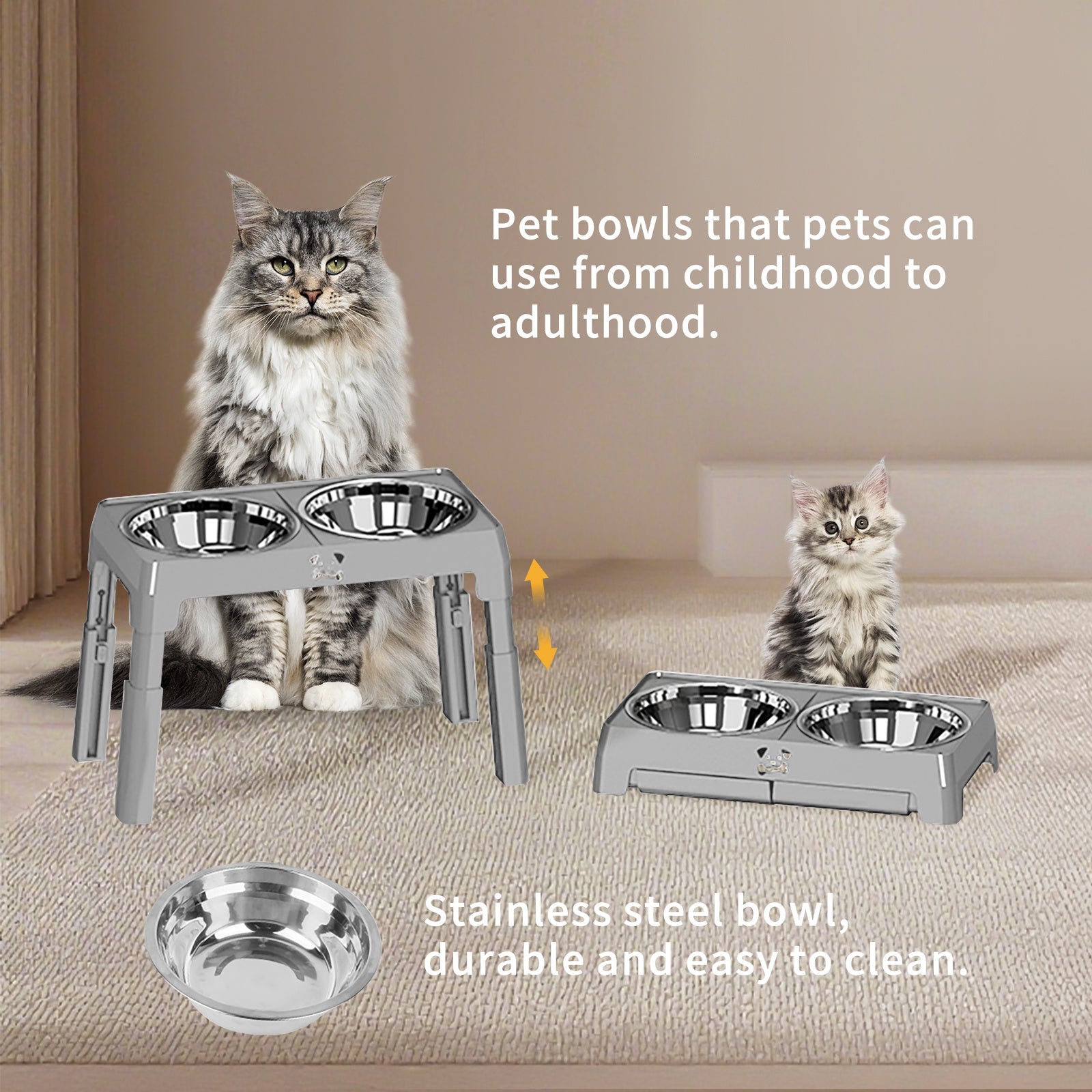 Elevated Dog Bowls - Height Adjustable Feeding Station