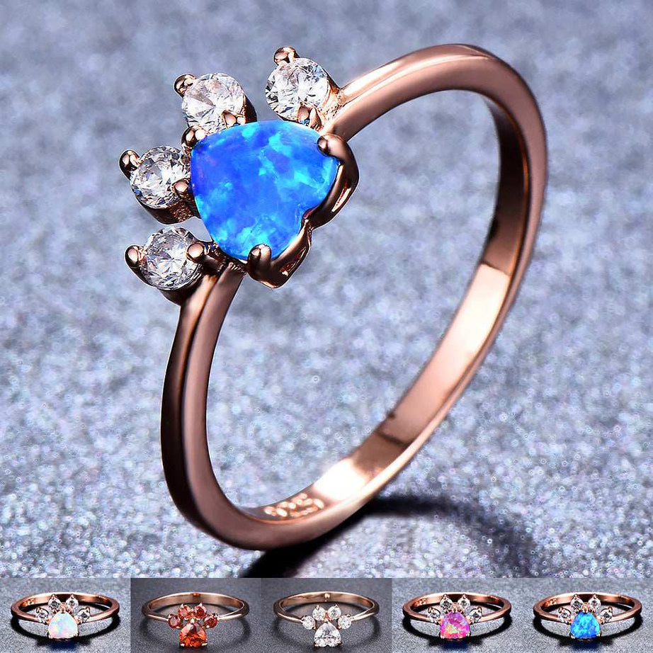 Cute Rhinestone Cat-claw Shaped Fashion Personality Ring  - Women's Jewelry