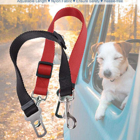Dog Car Seat Belt - Adjustable Pet Safety Harness Leash