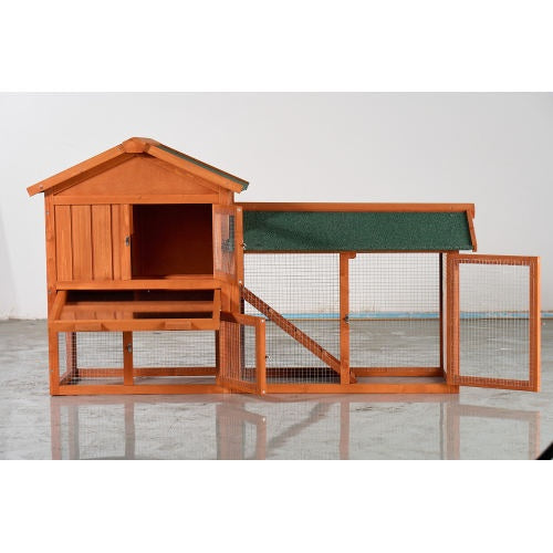 Rabbit Hutch - 2-Story Outdoor Wooden Cage