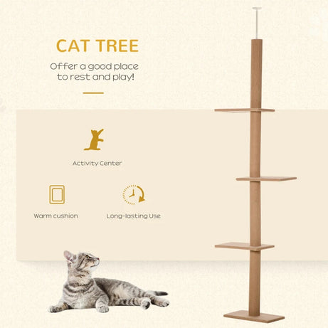 Cat Tree - Floor to Ceiling 8.5 Ft Climbing Tower
