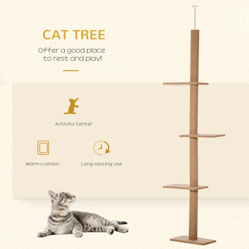 Cat Tree - Floor to Ceiling 8.5 Ft Climbing Tower