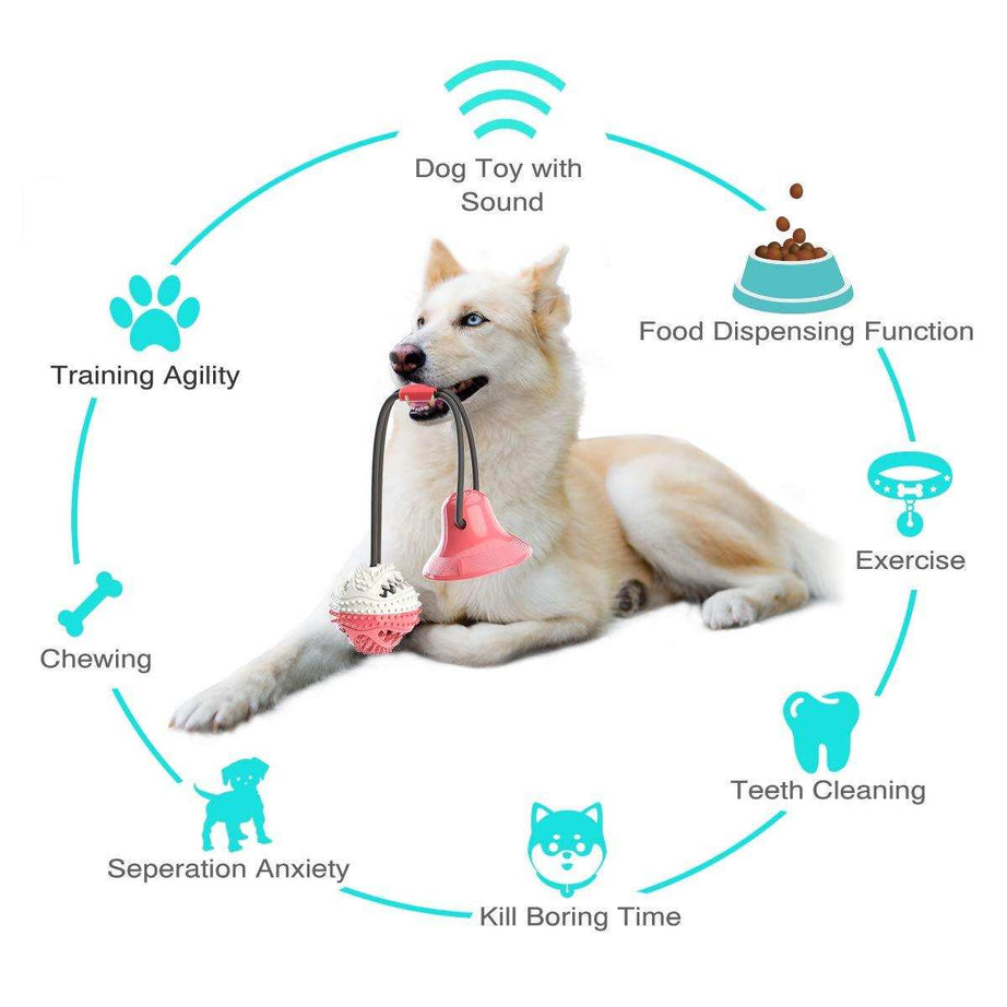Interactive Suction Cup Tug Toy - Treat Dispensing Chew Toy for Aggressive Chewers