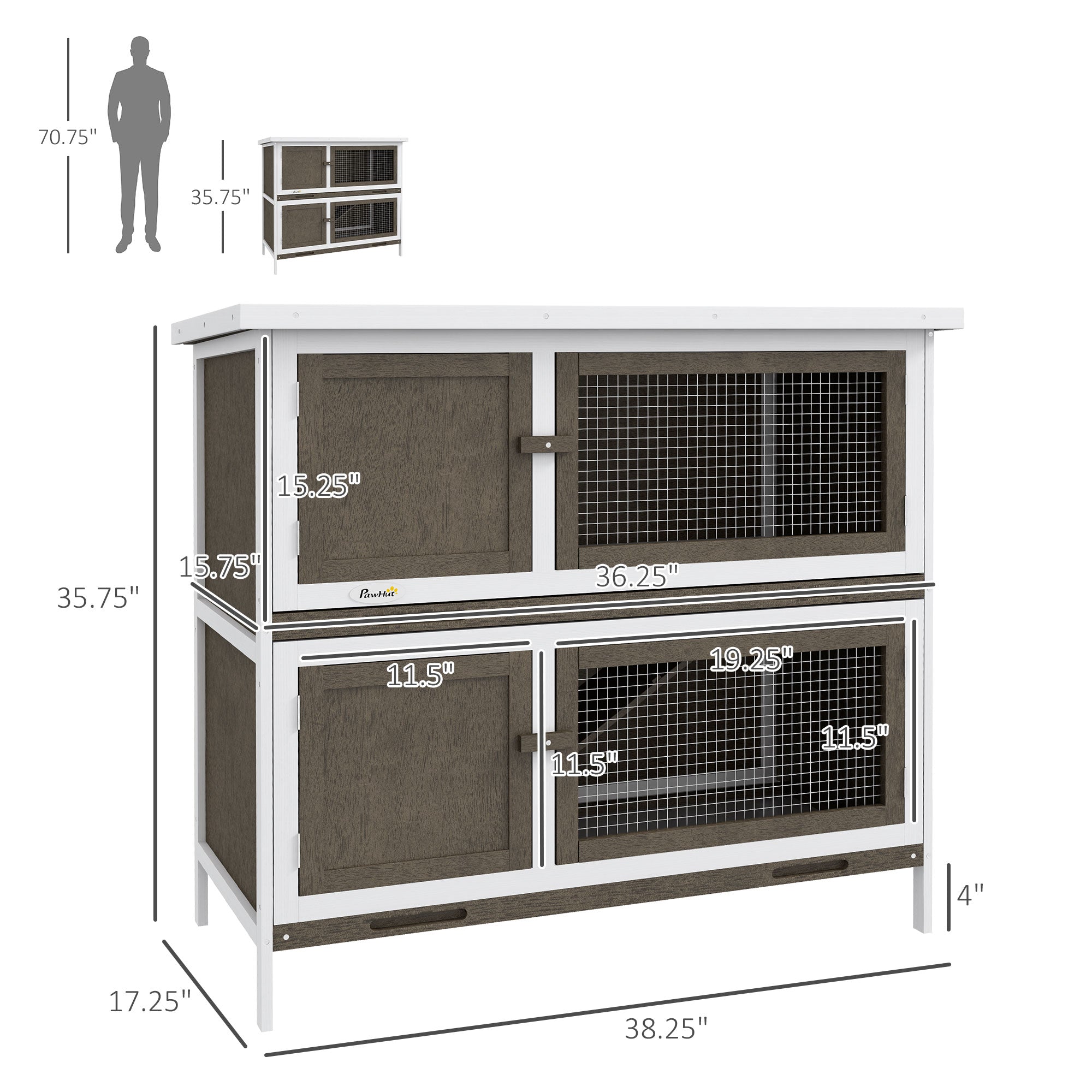 Bunny Manor Hutch - 2-Story Outdoor Rabbit Home