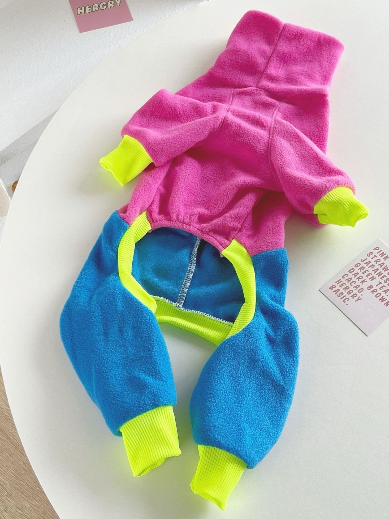 Dog Color Block Jumpsuit - Turtleneck Four-Leg Onesie Extended Sizes