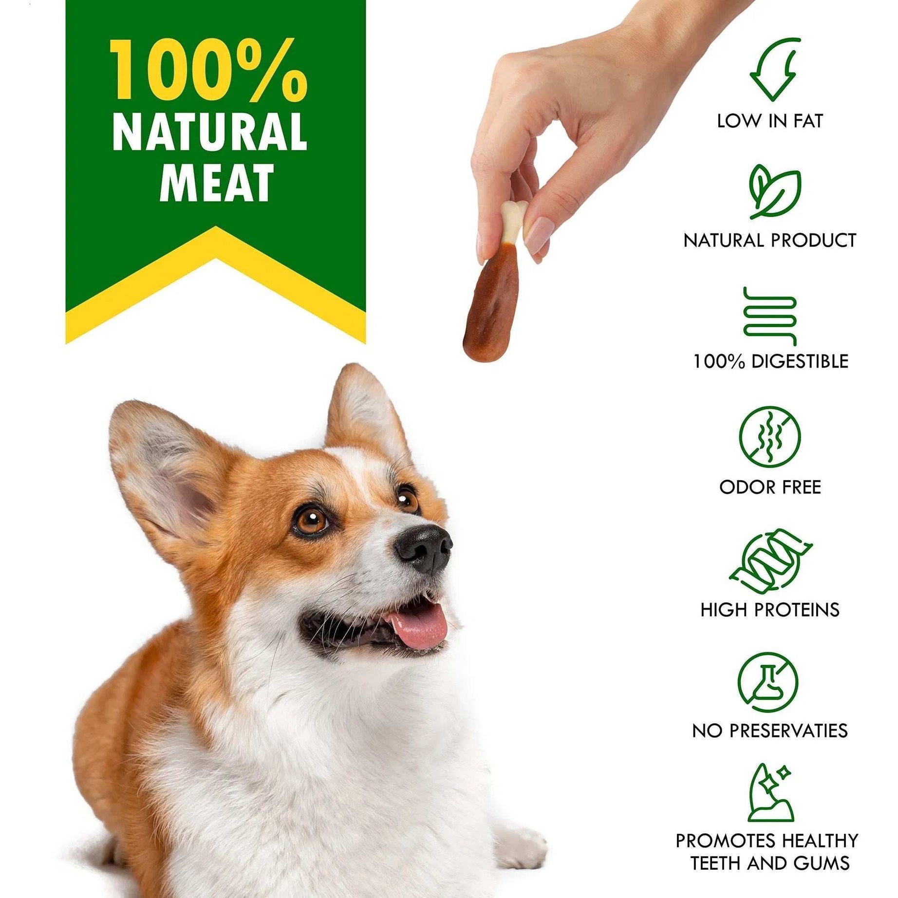 Dog Calcium Bones Wrapped Chicken & Rawhide Free Chew Treats Pet Healthy Dried Snacks Grain Free Organic Meat Chews For Training Small Large Dogs
