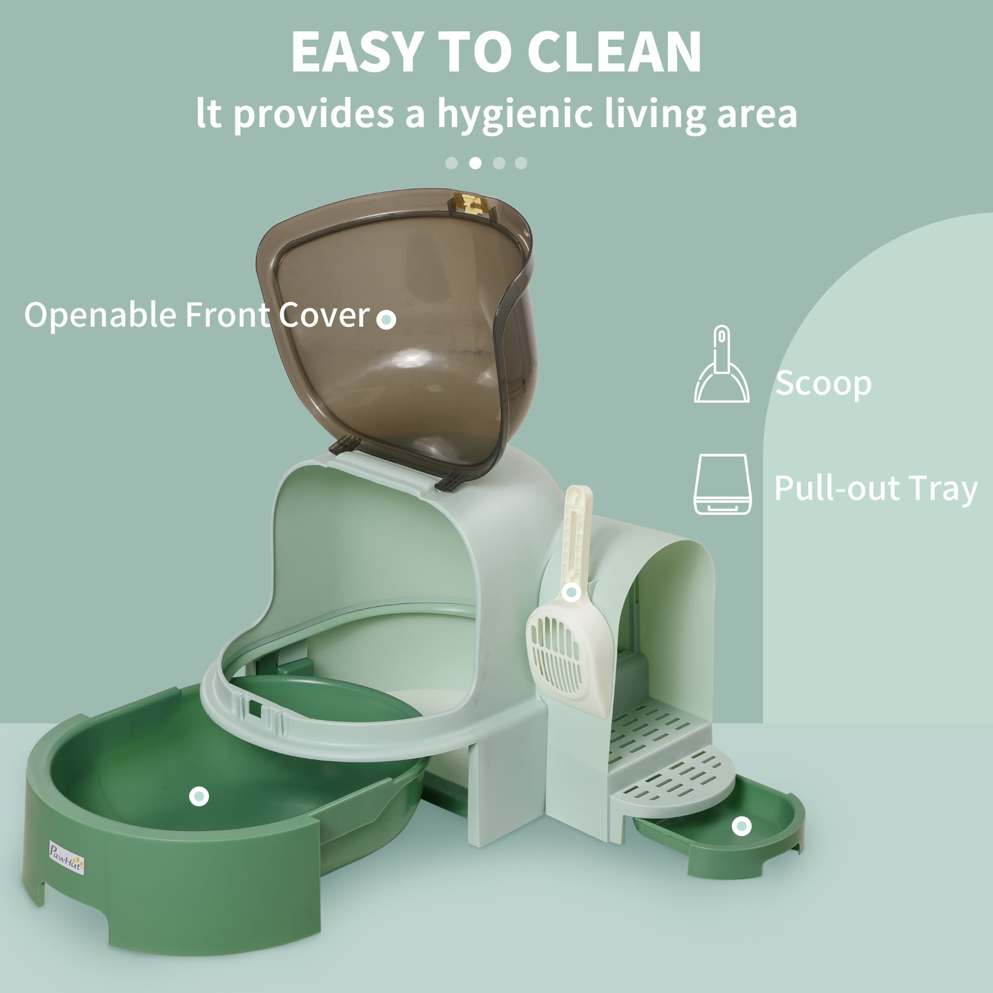 Cat Litter Box Space Capsule - Enclosed Pod with Scoop