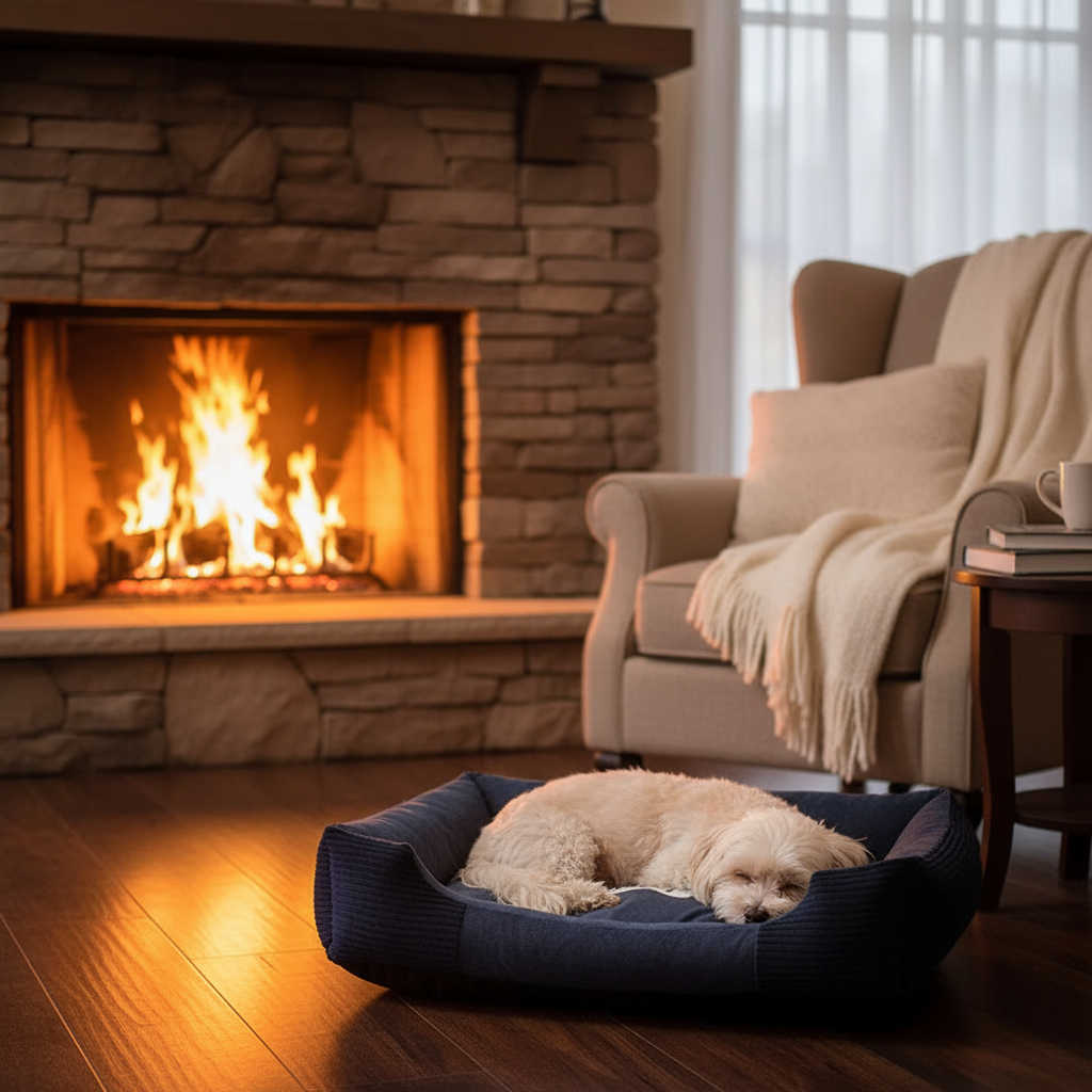Winter Pet Bed - Warm Cozy Cushion for Dogs & Cats