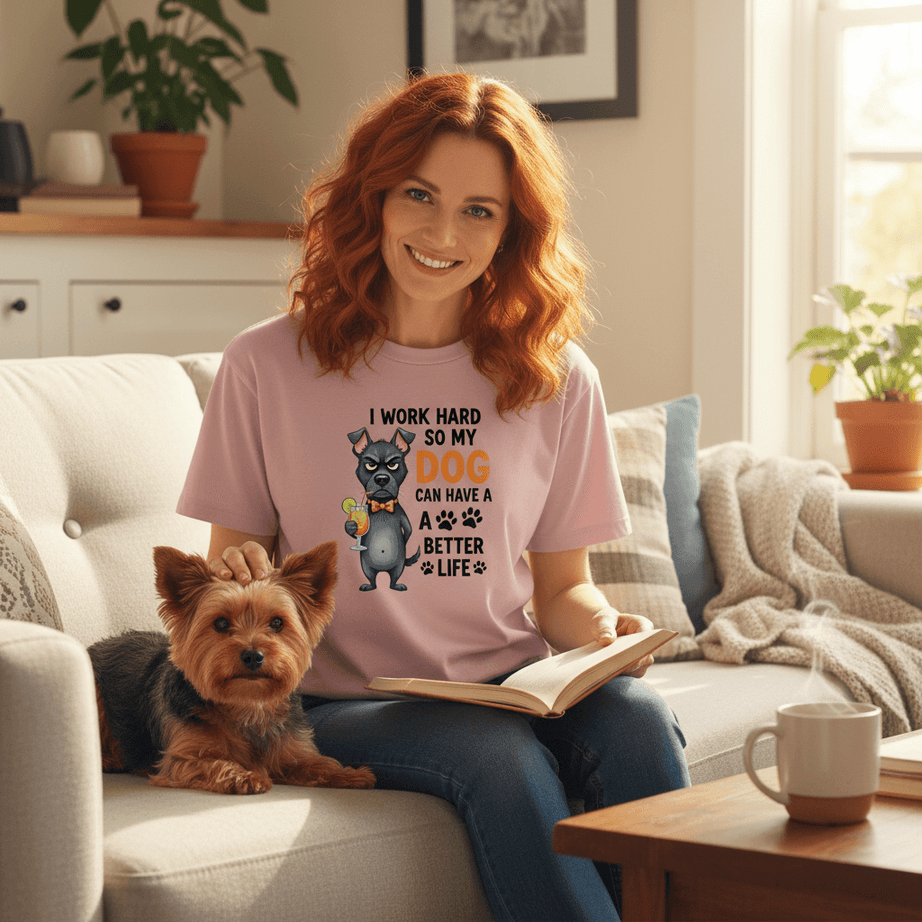 Work Hard for My Dog Tee - Funny Pet Parent T-Shirt