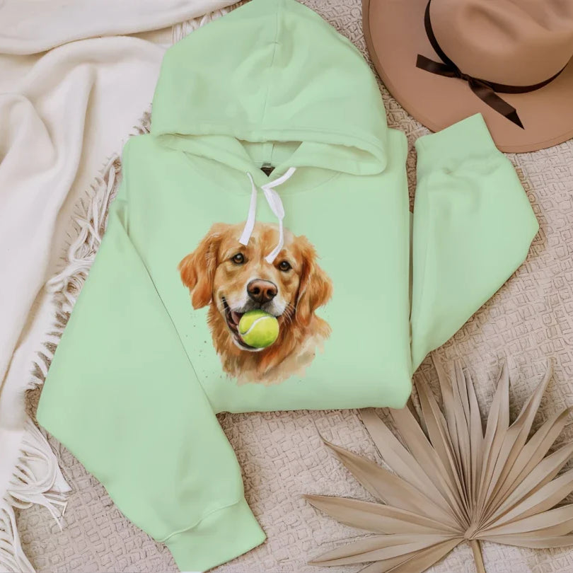 Golden Retriever Hoodie Tennis Ball - Dog Lover Sweatshirt