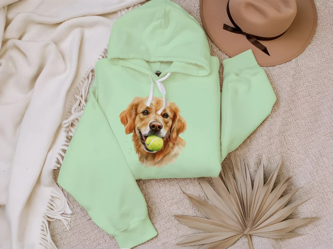 Golden Retriever Hoodie Tennis Ball - Dog Lover Sweatshirt