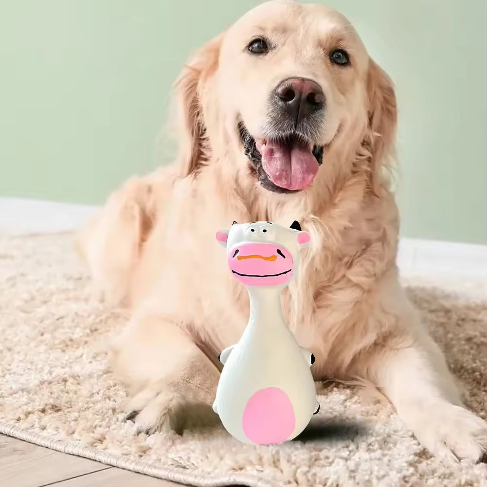 Dog Chew Toys Squeaky 4-Pack - Latex Dental Puppy Set