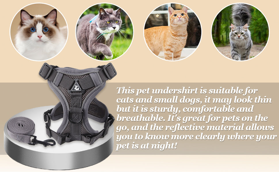 Anti-Escape Cat Harness - Breathable Mesh Leash Set