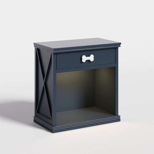 Vintage Farmhouse Small Table Pet Locker With Pet Bed and LED Lights
