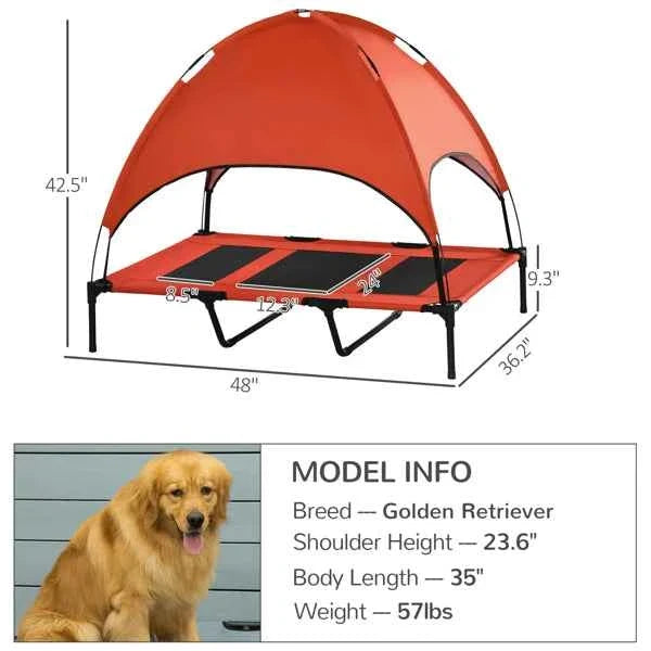 Dog Cooling Cot Elevated Bed - Breathable Mesh Raised Frame
