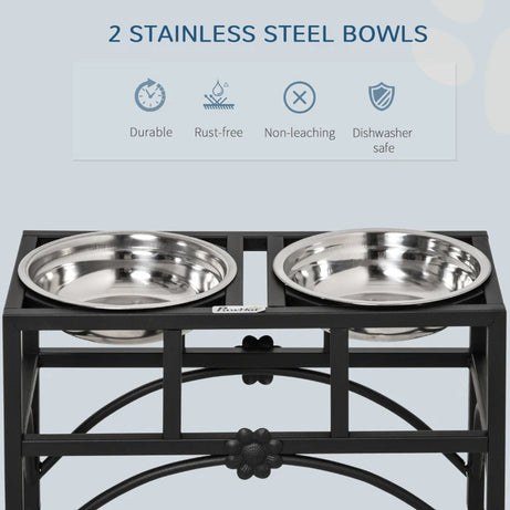 Elevated Dog Bowls - Stainless Steel Raised Feeding Station