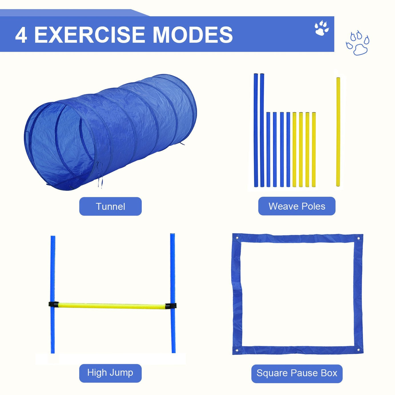 Dog Agility Equipment Set - Outdoor Obstacle Course Kit