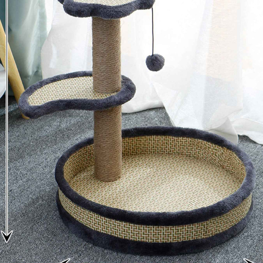 Cat Scratching Post with Bed - Sisal Tower and Toy