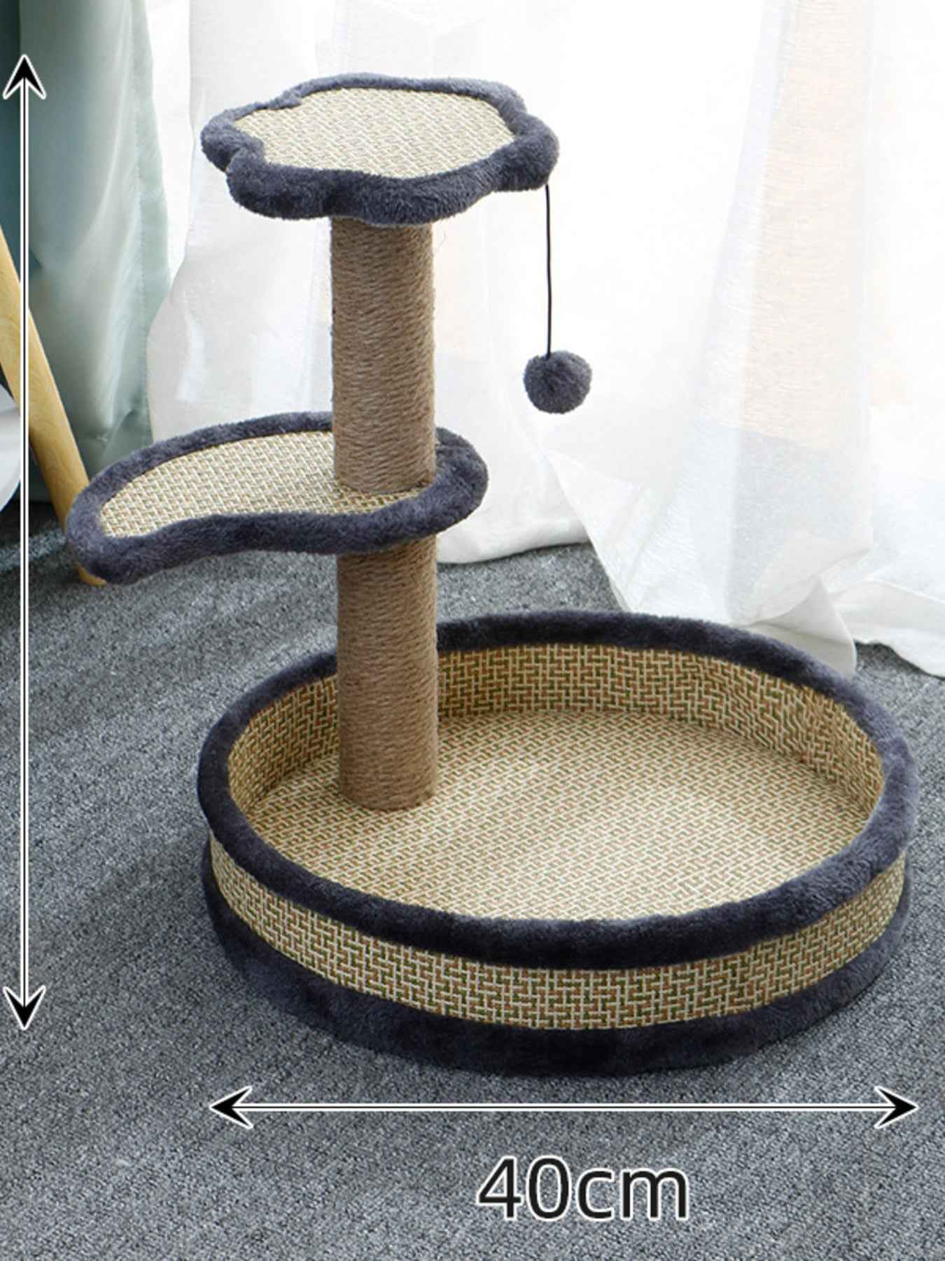 Cat Scratching Post with Bed - Sisal Tower and Toy