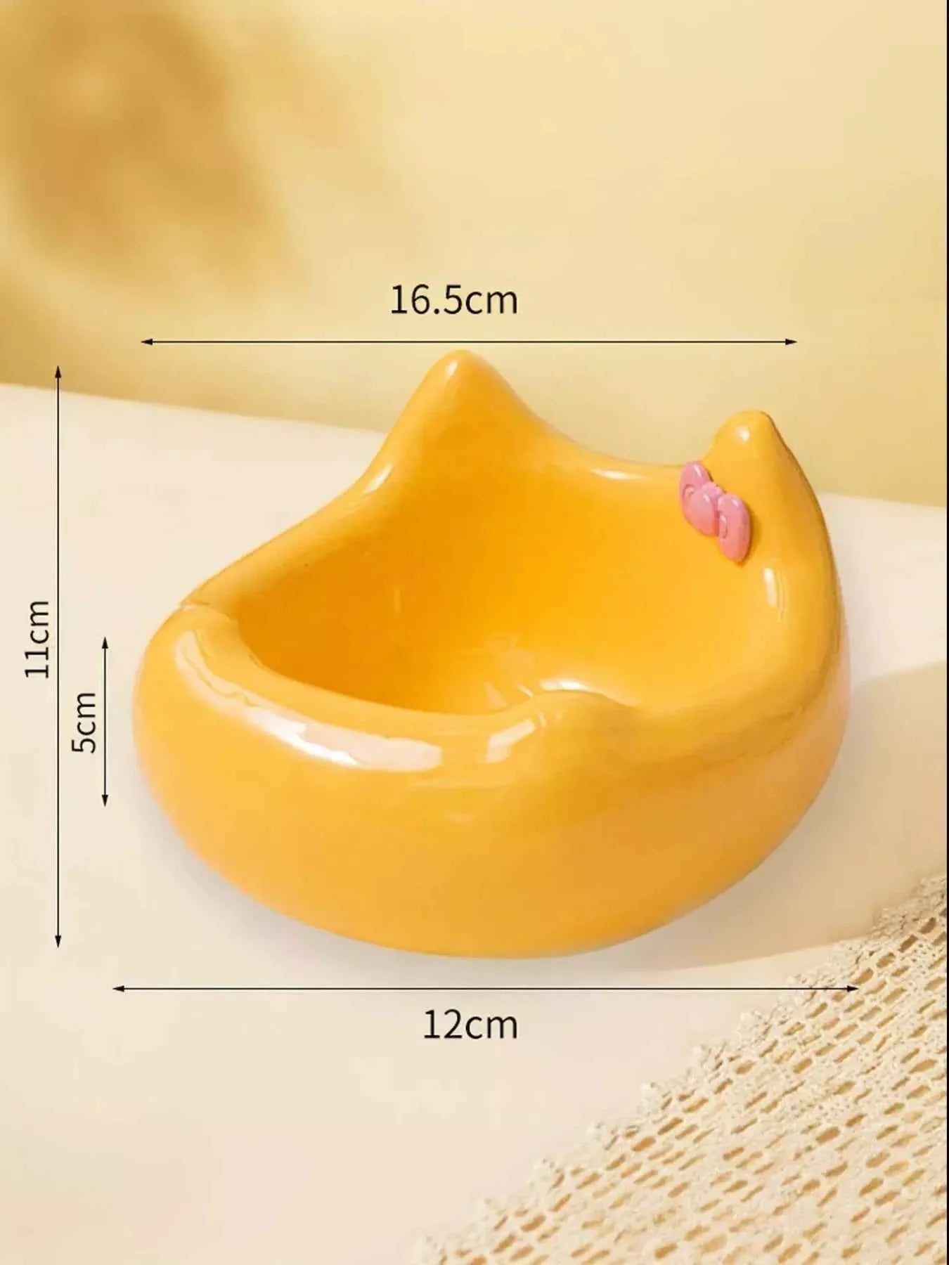 Ceramic Pet Bowl - Elevated with Bowknot
