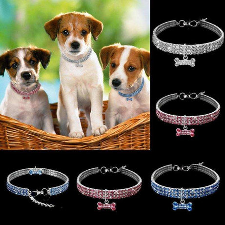 Crystal Bling Rhinestone Dog Collar for Small Medium Dogs Cats