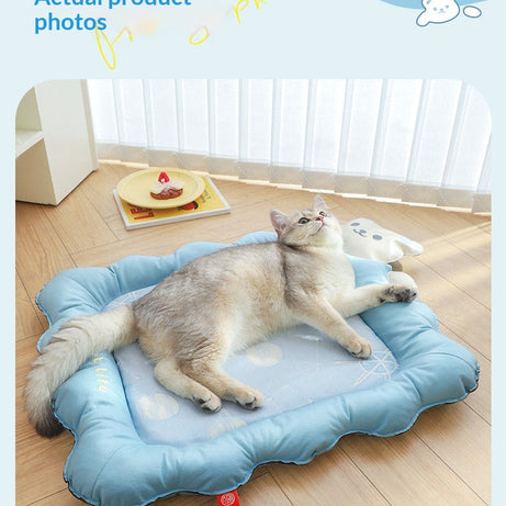 Cat Cooling Mat Ice Silk - Bear Print Summer Sleep Pad