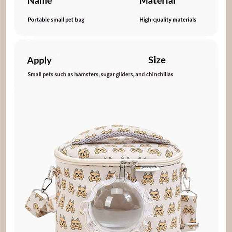 Small Pet Carrier Bag Ventilated - Guinea Pig Hamster Travel