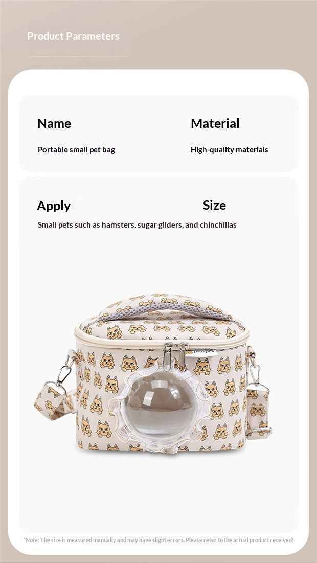 Small Pet Carrier Bag Ventilated - Guinea Pig Hamster Travel