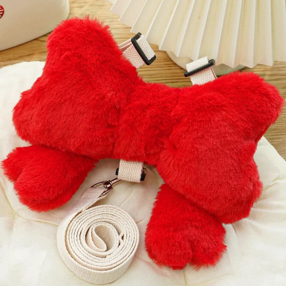 Bow Backpack Harness - Cute Pet Chest Strap Leash Set