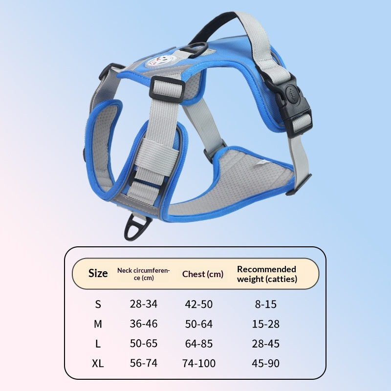 Adjustable Dog Harness - Large Chest Style with Leash