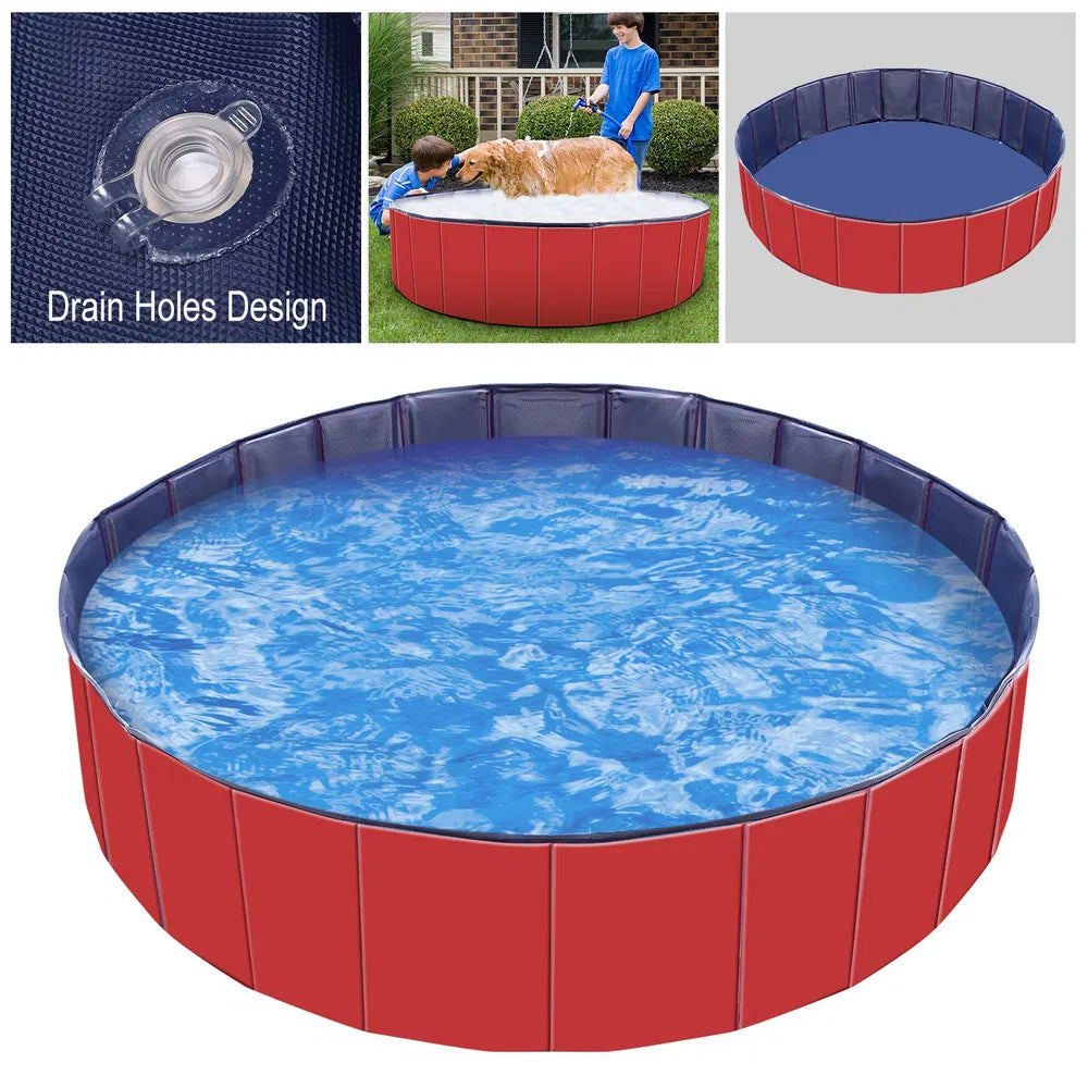 Foldable Dog Pool - Pet Swimming & Bathing Tub