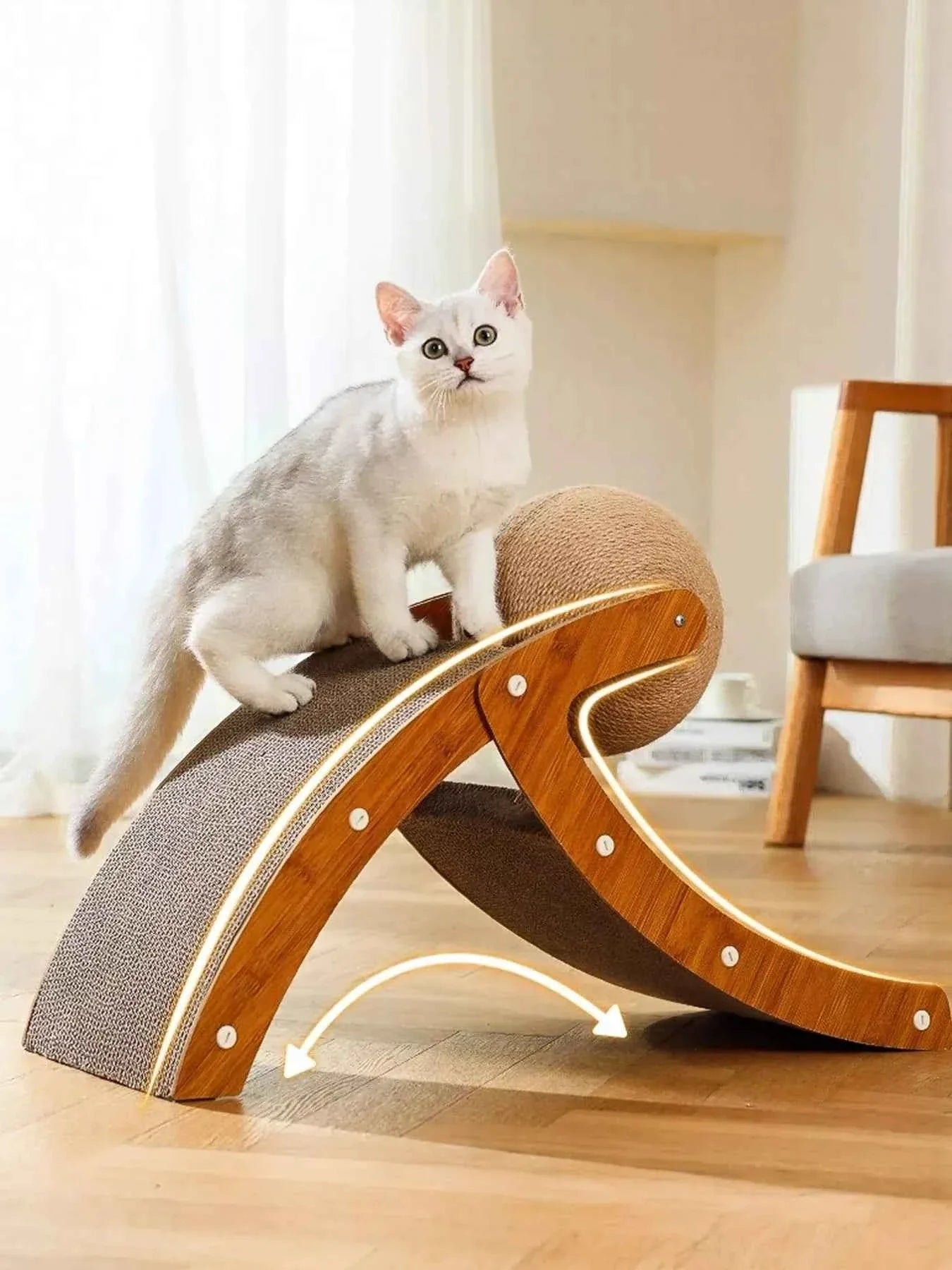 Cat Scratching Post - Interactive Ball & Ramp