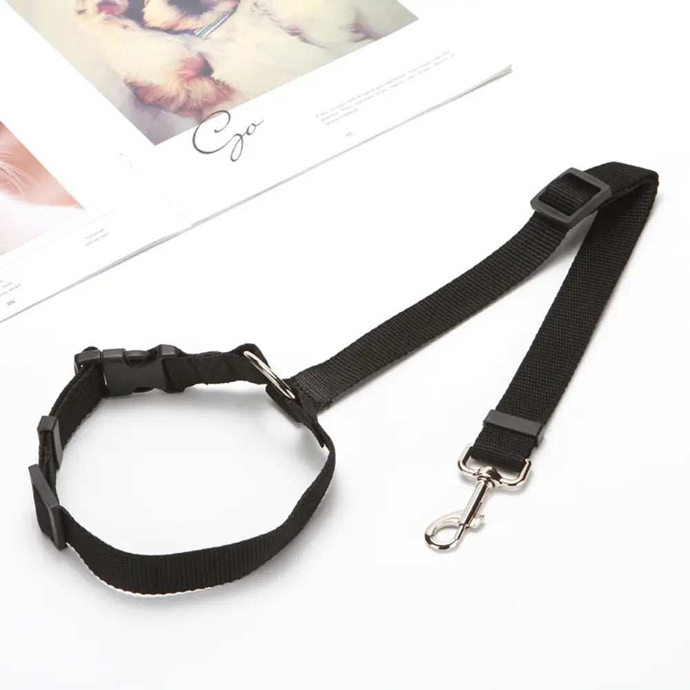 Adjustable Harness Solid Two-in-one Car BackSeat Pet Safety Belt Lead Leash