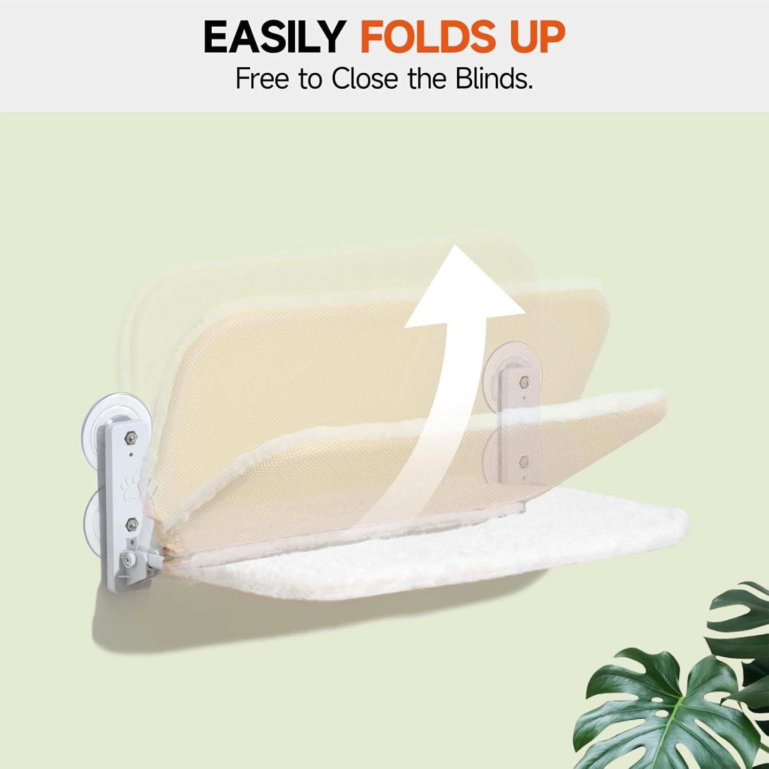 Large White Window Seat Cat Window Perch - Foldable Steel Frame Hammock with Removable Mat For Indoor Cats
