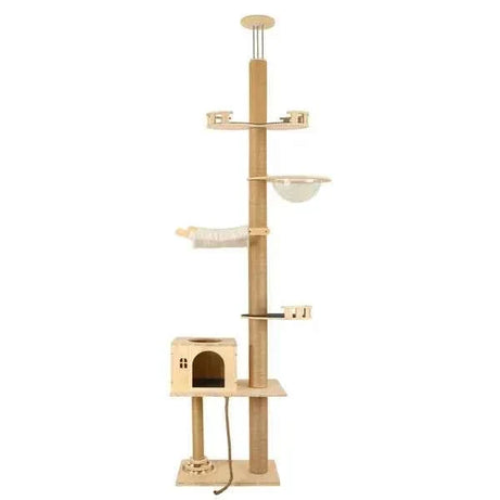 Cat Tree Floor to Ceiling - 6 Level Capsule Tower with Hammock
