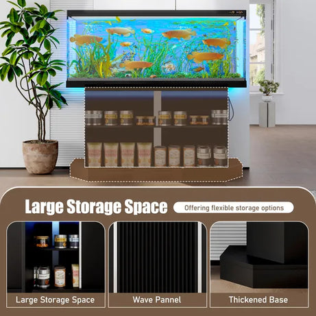 Aquarium Stand with Storage - 55-75 Gallon with Power Outlet