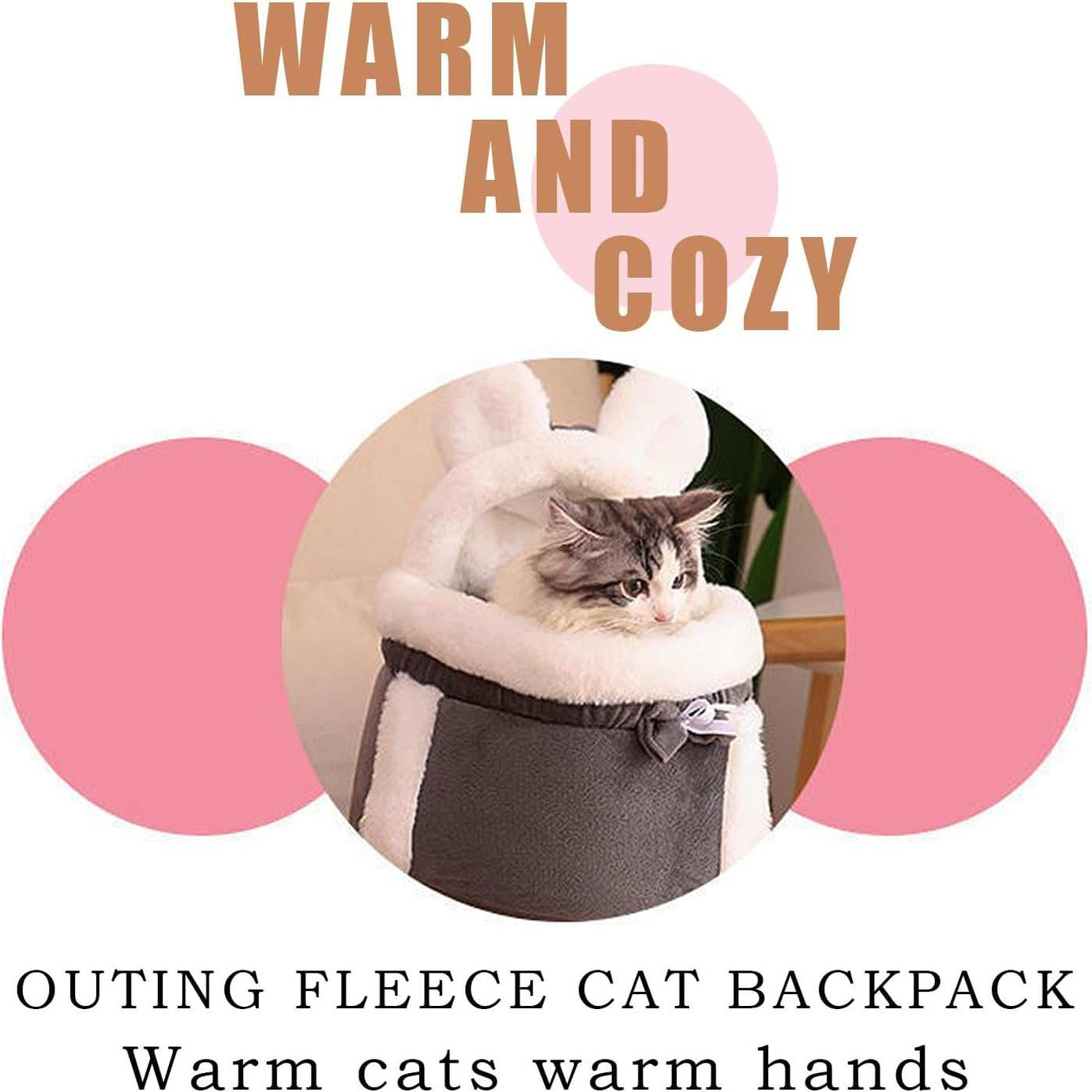 Warm Plush Double Pocket Pet Carrier Backpack Bag