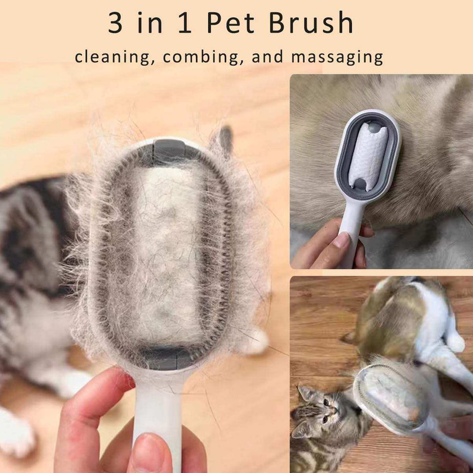 4 In-1 Cat Grooming Brush Comb with Water Tank Cleaner