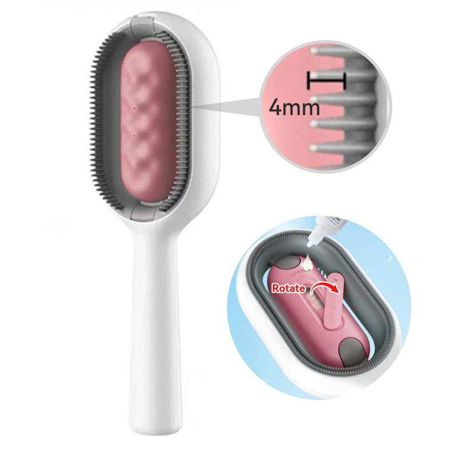 4 In-1 Cat Grooming Brush Comb with Water Tank Cleaner