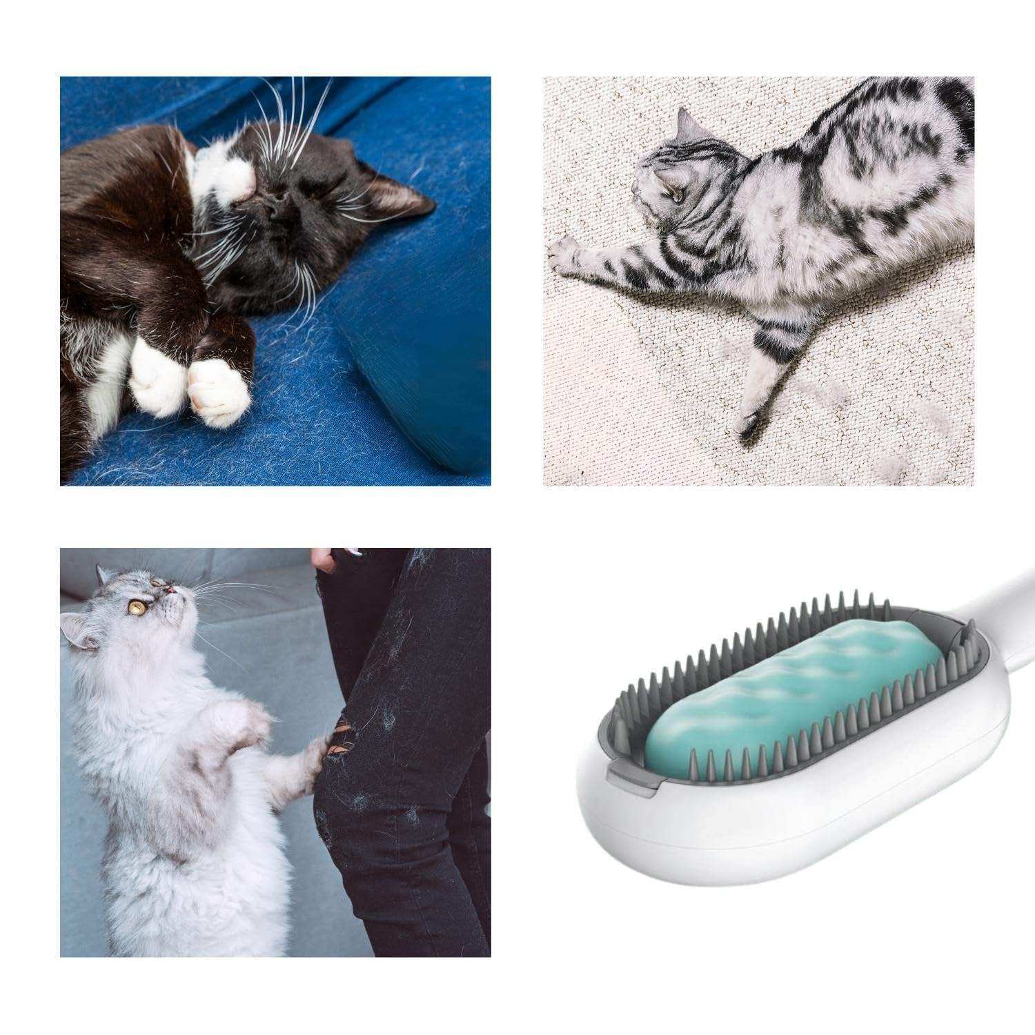 4 In-1 Cat Grooming Brush Comb with Water Tank Cleaner