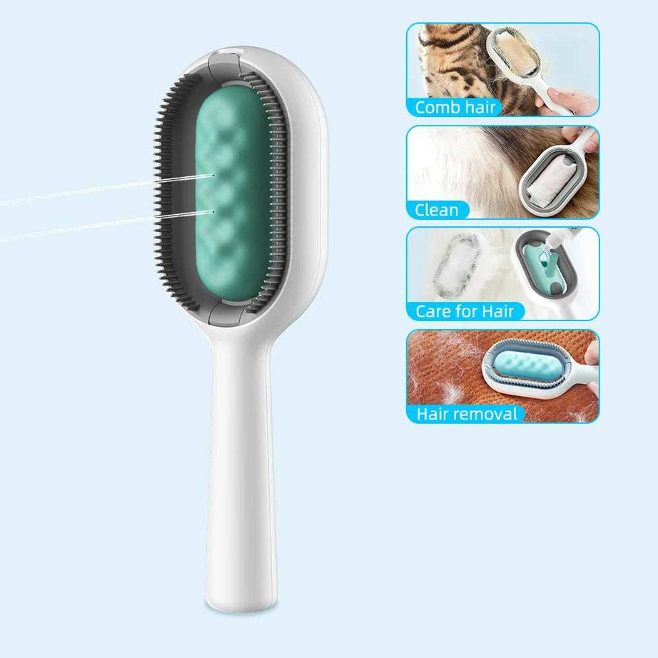 4 In-1 Cat Grooming Brush Comb with Water Tank Cleaner