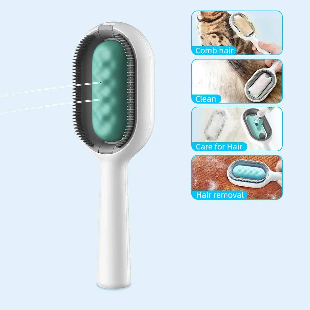 4 In-1 Cat Grooming Brush Comb with Water Tank Cleaner