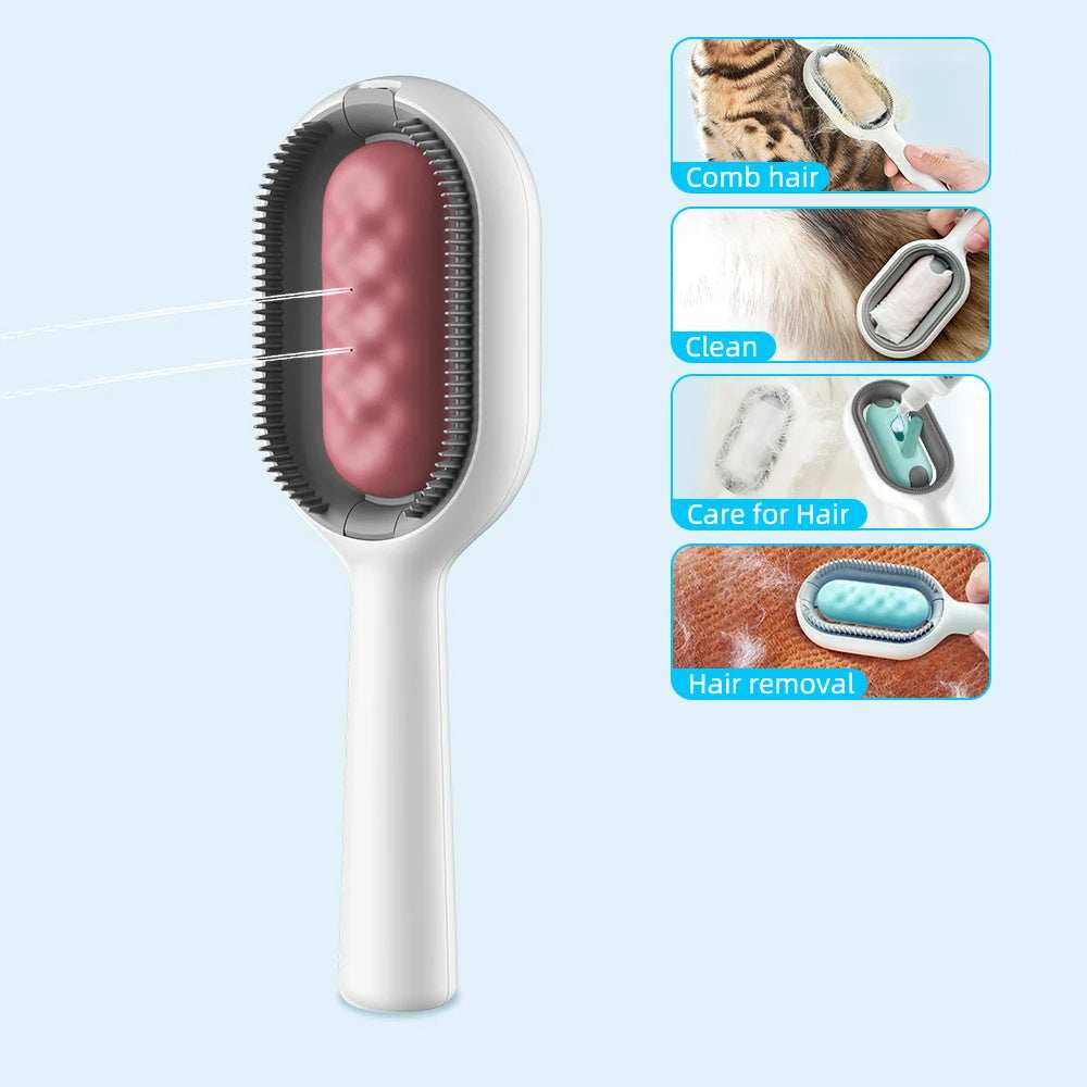 4 In-1 Cat Grooming Brush Comb with Water Tank Cleaner
