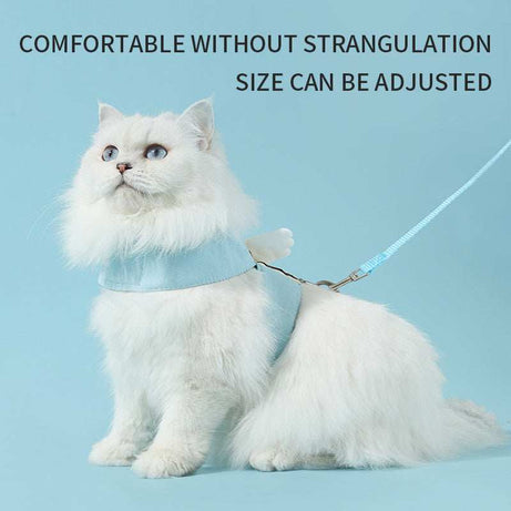Angel Wings Design Adjustable Pet Cat Harness Leash Set
