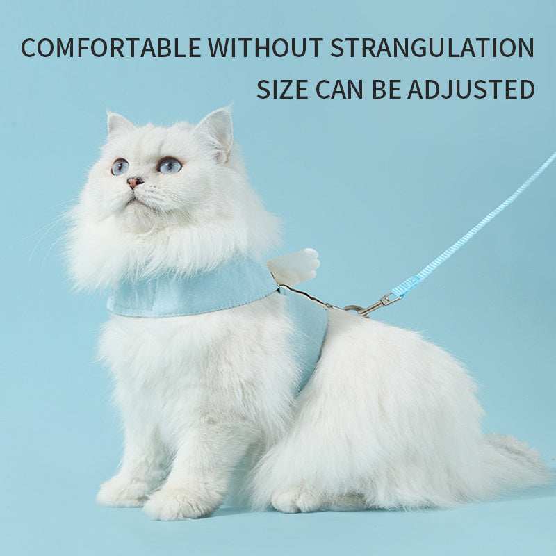 Angel Wings Design Adjustable Pet Cat Harness Leash Set