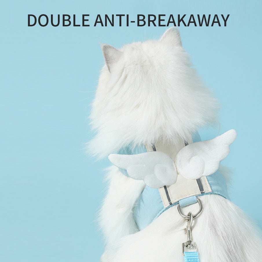Angel Wings Design Adjustable Pet Cat Harness Leash Set