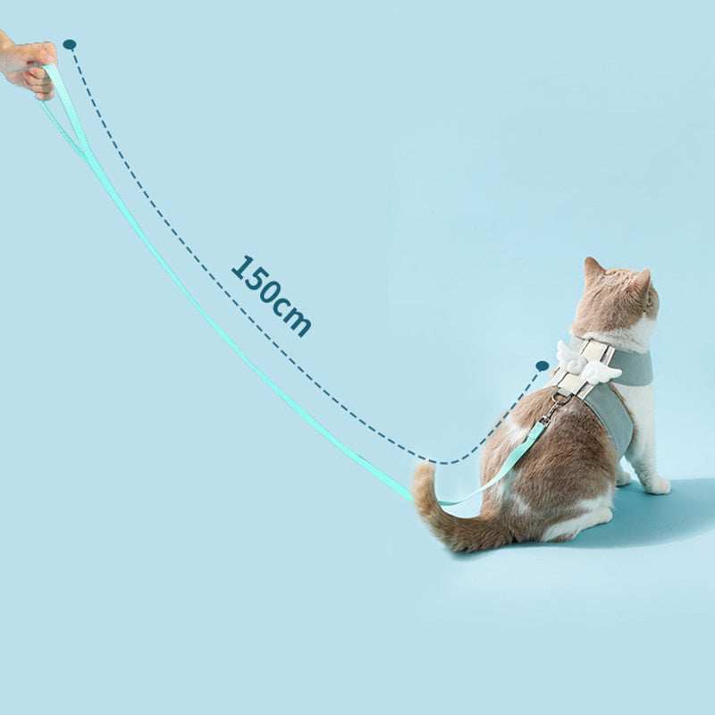 Angel Wings Design Adjustable Pet Cat Harness Leash Set