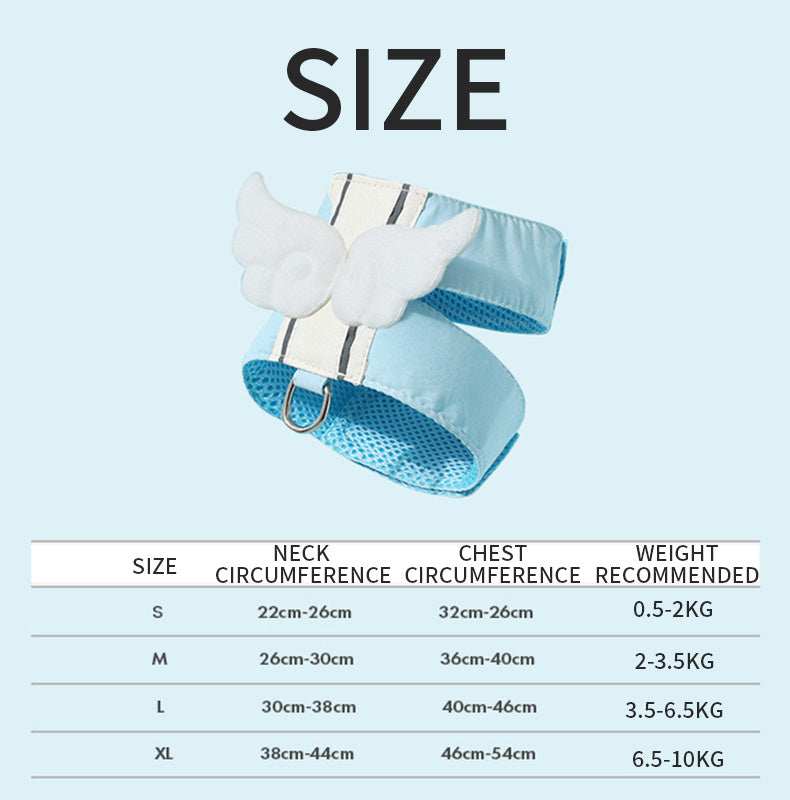 Angel Wings Design Adjustable Pet Cat Harness Leash Set