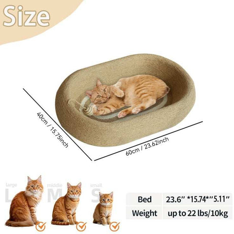 Large Space Sisal Cat Scratching Board Cat Bed